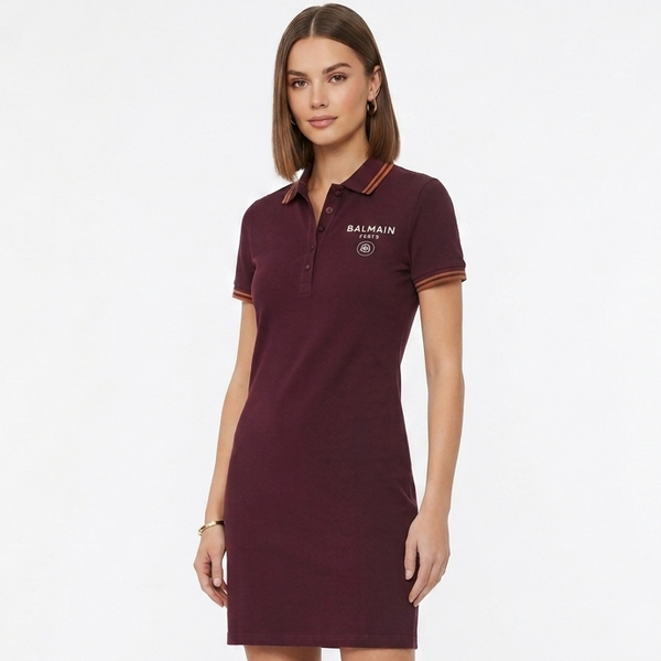 Premium Maroon Polo T-Shirt Dress for Women
