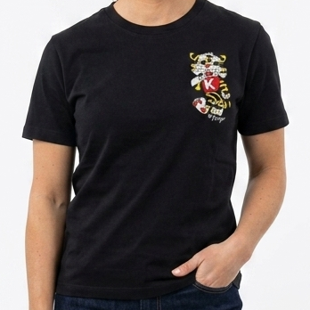 Women's Black Graphic Printed  T-Shirt Cute Tiger Casual Crew Neck Tee