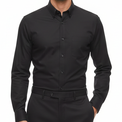 Classic Solid Black Formal Shirt Premium Look for Office & Evening Wear