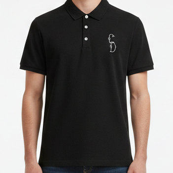 Luxurious  Embossed Collar  T-shirt with Embroidered Logo