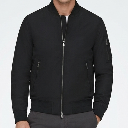 Luxury Imported  Black Full-Zip  Jacket – Stylish Casual Jacket
