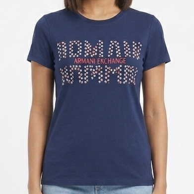 Women’s Premium Navy Blue Printed T-Shirt Stylish & Comfortable Fit