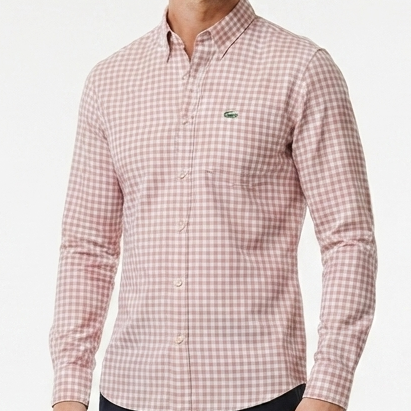 Men's Premium Pink & White Checked Full Sleeve Shirt
