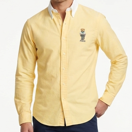 Premium Bear Logo Shirt  Light Yellow Classic Edition