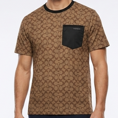Luxury Brown Pattern T-Shirt for Men – Modern Regular  Fit Fashion