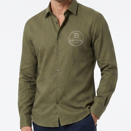 Premium Olive Green Regular Fit Men’s Shirt Luxury Designer Formal & Casual Wear