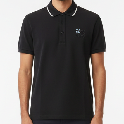 Classic Black Polo T-Shirt Minimal Luxury with Timeless Style