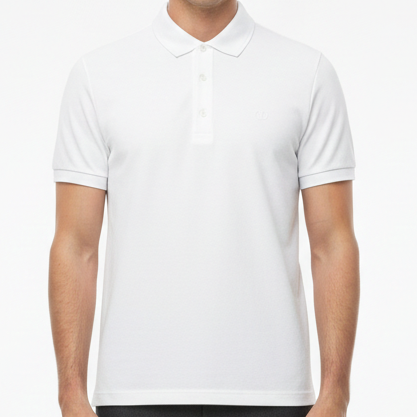 Premium White Polo T-Shirt with Signature Chest Logo