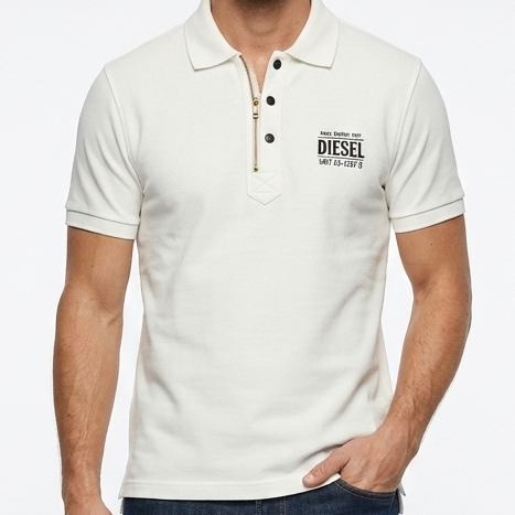 Men’s Classic Cream Polo T-Shirt – Premium Casual Collar Neck Tee