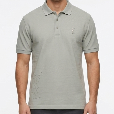 Men's Premium Light Grey Polo T-Shirt – Elegant Everyday Essential
