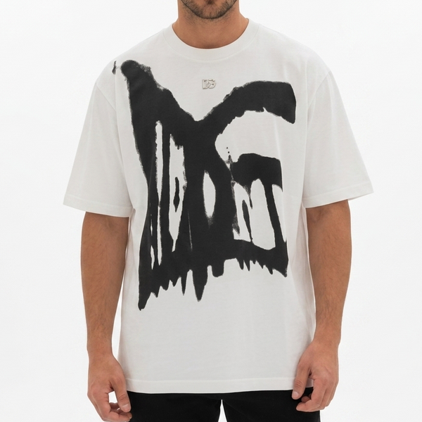Premium White Graphic T-Shirt for Men – Oversized Casual Streetwear Tee