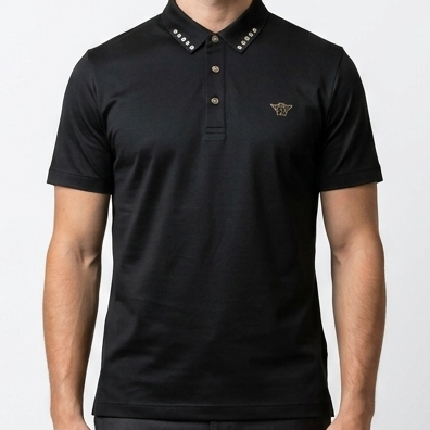 Premium Black Men's Polo T-Shirt Classic Collar Half Sleeve Smart Casual Wear