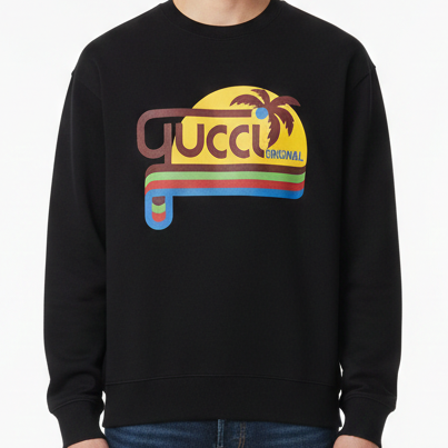 Premium Black Graphic Logo Sweatshirt  Bold & Trendy Look