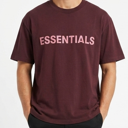 Men’s Luxury Branded  Maroon Logo Oversized T-Shirt for Men