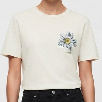Women Cream Floral Graphic T-Shirt – Stylish Casual Everyday Wear