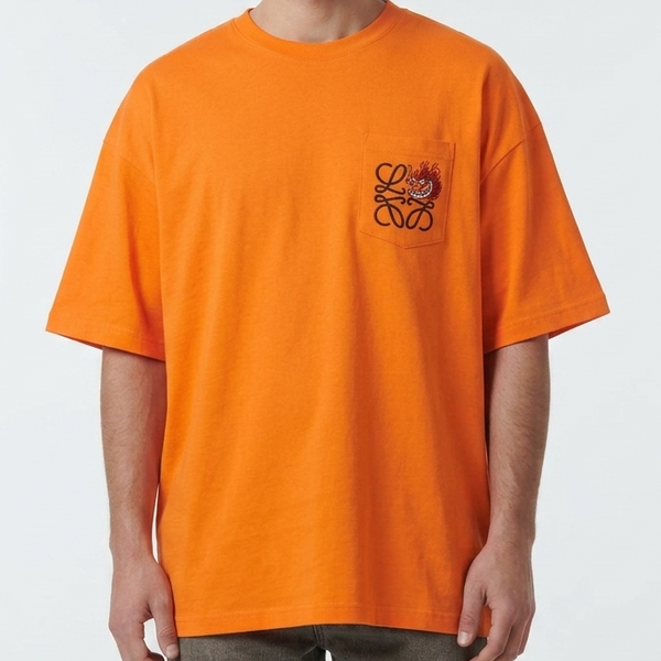 Branded  Drop Shoulder Embroidered Logo  Tee