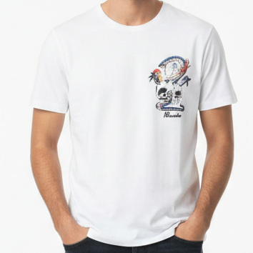 Men’s White Graphic Printed T-Shirt – Stylish Everyday Casual