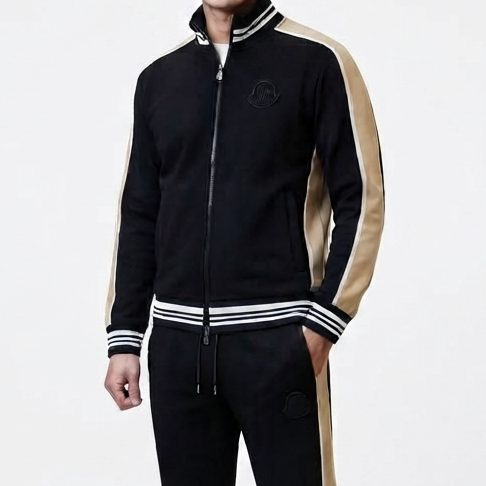 Branded  Patched Logo  Stripe Pattern Track-Set