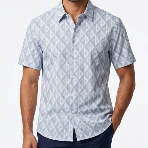 Premium Diamond Short-Sleeved Shirt