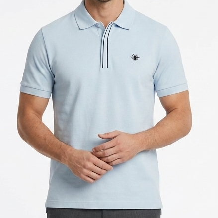 Premium Sky Blue Polo T-Shirt  Elegant Comfort Fit for Men