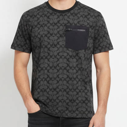 Premium Dark Monogram Print T-Shirt  Bold, Modern & Stylish