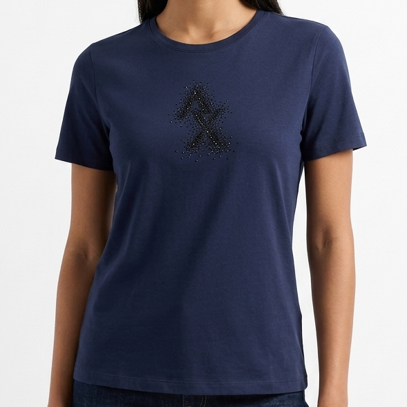 Premium Navy Blue Crew Neck T-Shirt for Women Stylish & Comfortable Casual Wear