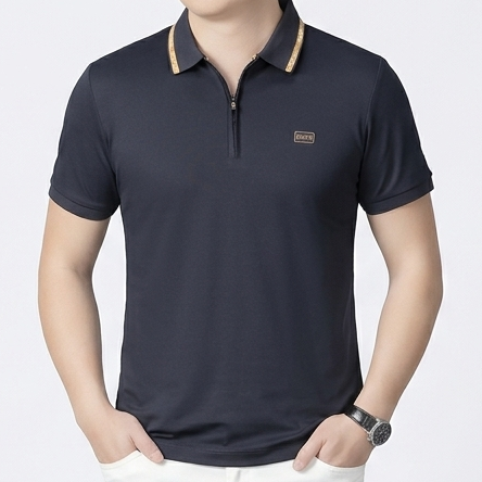 Premium Zip Collar Polo T-Shirt  Elegant & Modern Fit