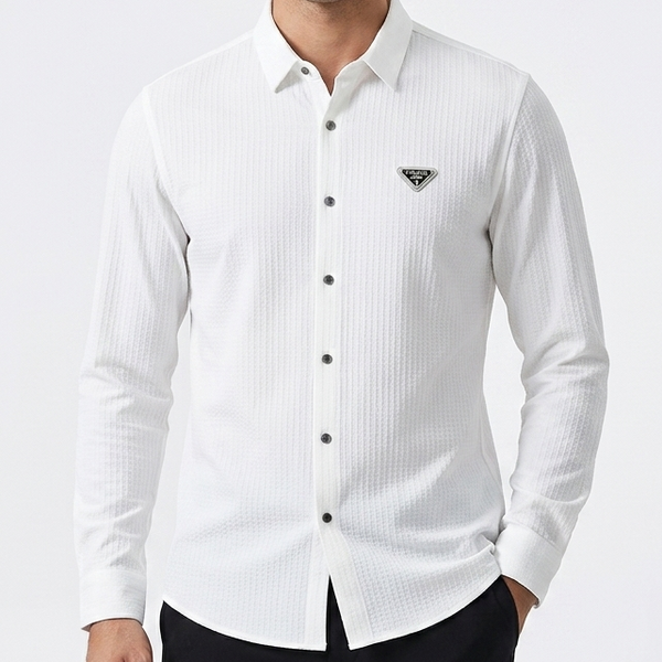 Men Premium Long Sleeve Textured Shirt – Modern Fit