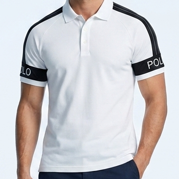 Premium White Polo Collar Casual T-Shirt for Men
