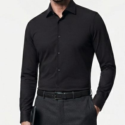 Men  Premium Black Formal Shirt Elegant Full Sleeve Regular Fit Office & Party Wear
