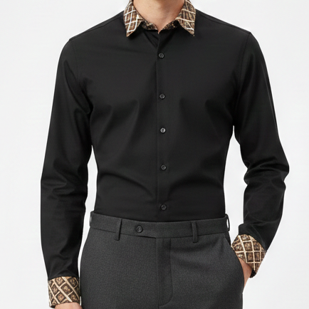 Men’s Premium  Shirt with Designer Contrast Collar