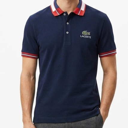 Men’s Premium Navy Blue Polo T-Shirt with Contrast Collar