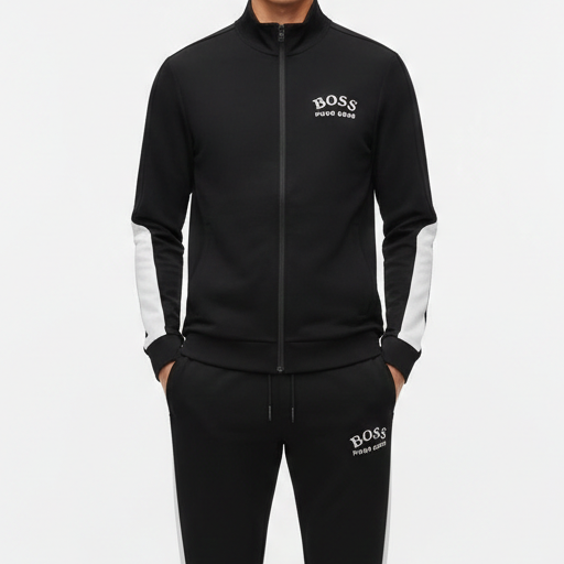 Luxury Black Logo Tracksuit Set