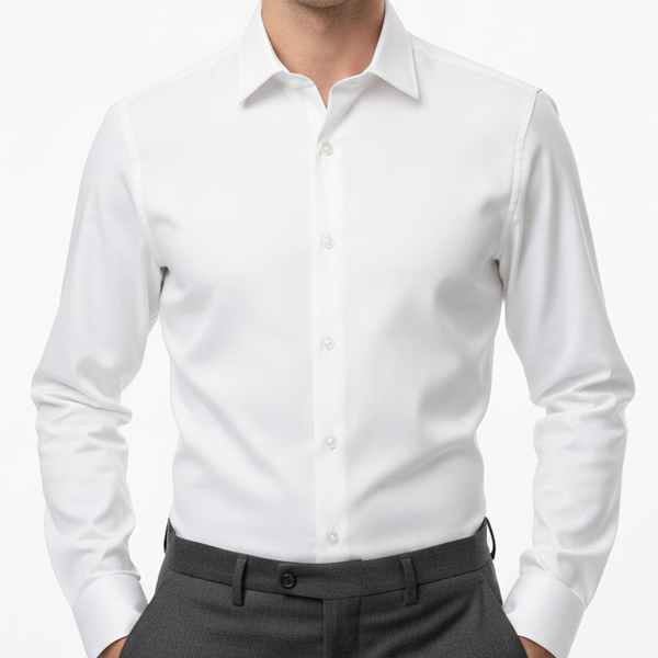 Premium White Formal Shirt Classic Slim-Fit Men’s Shirt