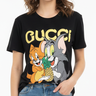 Luxury Imported  Graphic Women’s Black T-Shirt