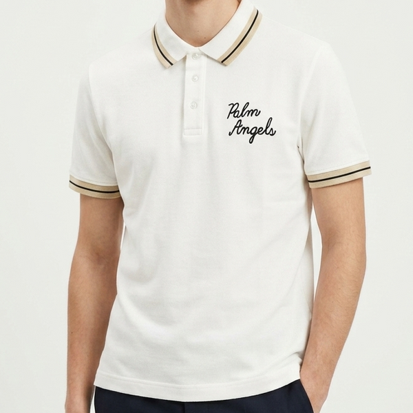Premium Men's White Contrast Stripe Polo T-Shirt  Regular Fit Smart Casual Wear