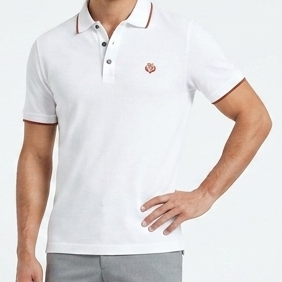 Elegant White  Polo T-Shirt with Embroidered Logo