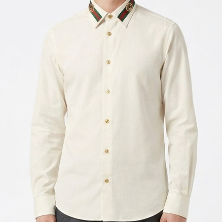 Premium  Formal Shirt with Signature Stripe Collar – Luxury Smart Fit