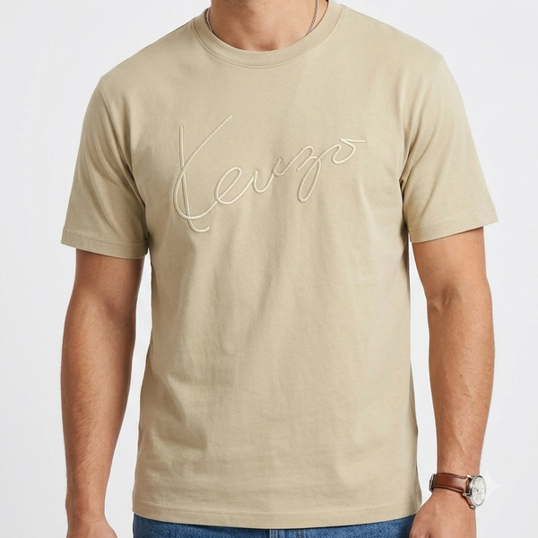 Premium Men's Kenzo Embroidered Logo  Regular Fit T-shirt