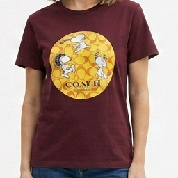 Premium Women’s Maroon Cartoon Print Casual T-Shirt