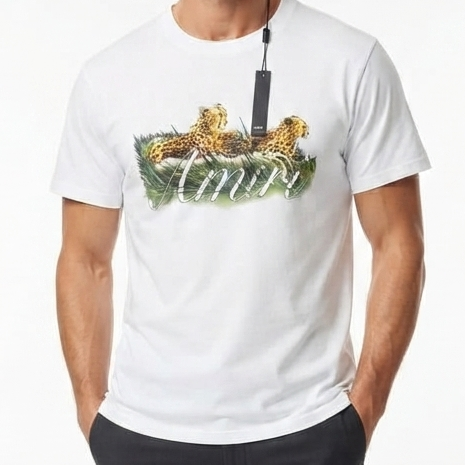 luxury Men White Graphic Printed T-Shirt – Trendy Casual Short Sleeve Tee