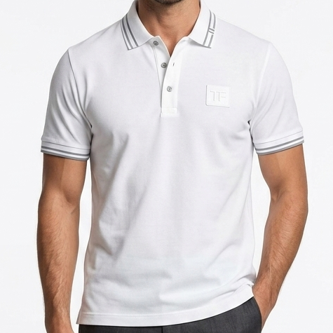 Branded  White Signature Polo Shirt – Premium Smart Casual Luxury Wear