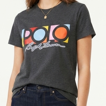 Premium Imported Retro Color-Block Polo Graphic Tee For Women