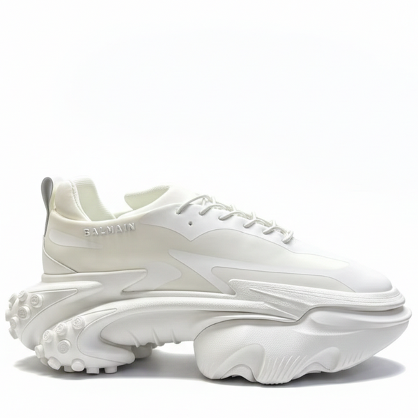 Men’s Premium All-White Chunky Sole Sneakers Modern Sports Style