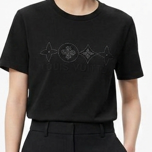 Women's Premium Black Graphic Crew Neck T-Shirt