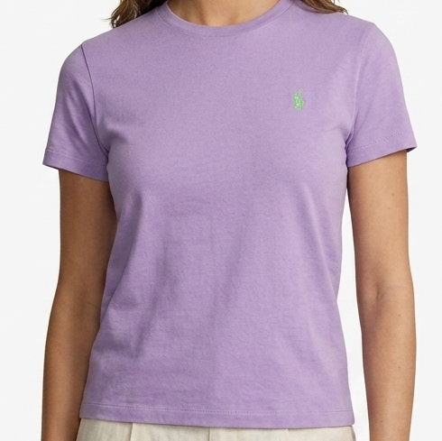 Stylish Women’s Lavender Crew Neck Tee – Soft Casual Comfort