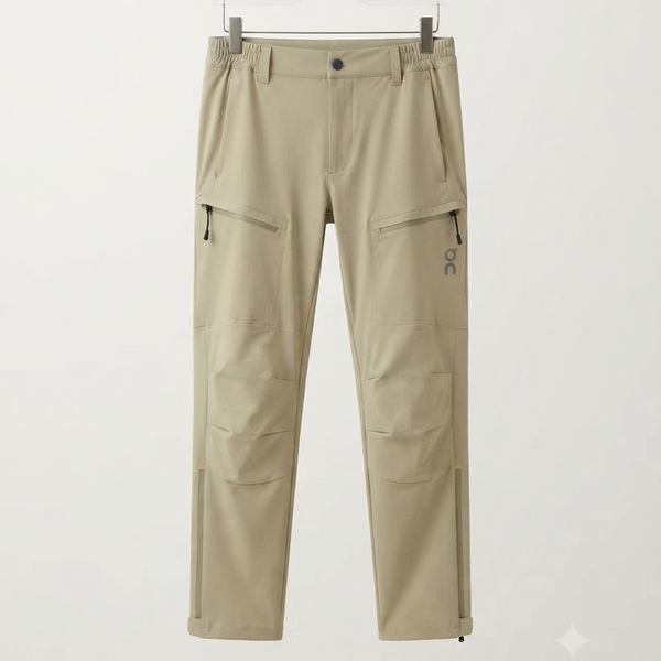 Men  Casual Cargo Pants – Lightweight Utility Trousers with Zipper Pockets