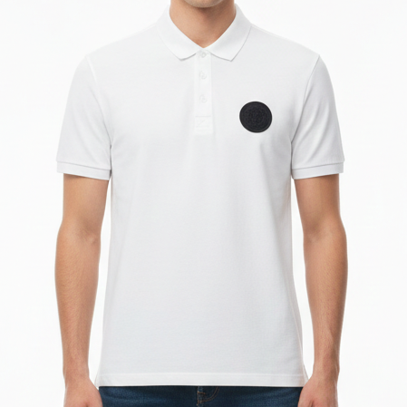 Premium White Polo T-Shirt with Minimal Logo Detail