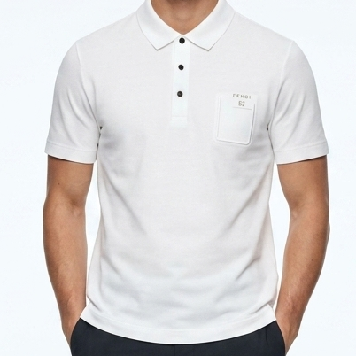 Premium White Polo T-Shirt with Signature Pocket Detail – Elegant Smart Casual Wear