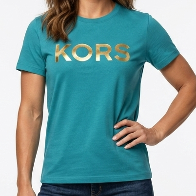 Women's Luxury Blue Logo Print T-Shirt